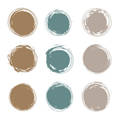 Circle brush stroke, hand drawn paint frame for design logo, banner, card.