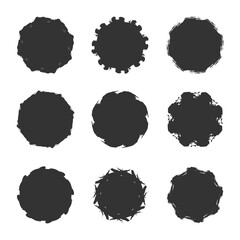 Circle brush stroke, hand drawn paint frame for design logo, banner, card.