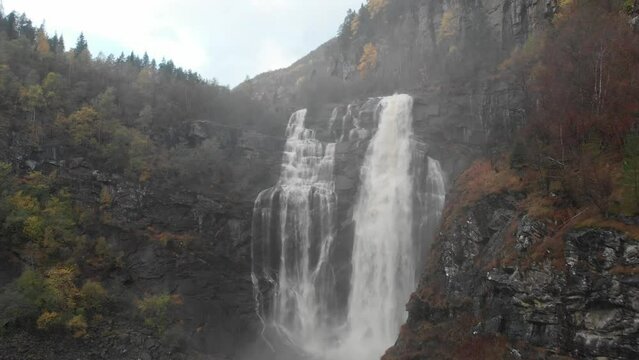 Voss Waterfall - Skjervet fossen drone