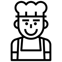 chef line icon,linear,outline,graphic,illustration