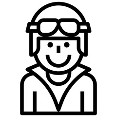 pilot line icon,linear,outline,graphic,illustration