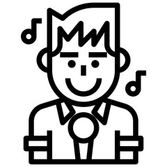 sing line icon,linear,outline,graphic,illustration