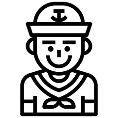 sailor line icon,linear,outline,graphic,illustration