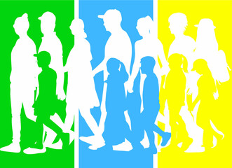 Group of people. Crowd of people silhouettes.	