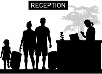 Hotel receptionist job vector illustration	 - 607416916