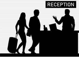 Hotel receptionist job vector illustration	 - 607416966