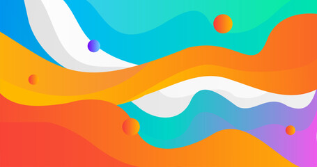 Trendy Colourful Waves Abstract Background