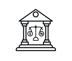 bank interest rates. dollar and percent icon. economy.
