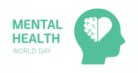 World Mental Health Day. Medicine, psychiatry, psychology. Well being, emotions, feelings, mind, healthy. Icon, vector illustration