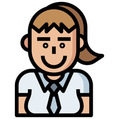 girl line icon,linear,outline,graphic,illustration