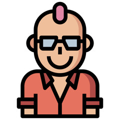 punk line icon,linear,outline,graphic,illustration