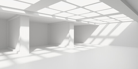 White Abstract Modern Architecture Interior Background