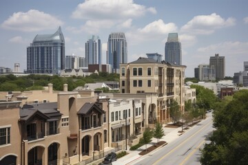 diverse and vibrant communities, with homes and businesses located in the heart of downtown, created with generative ai