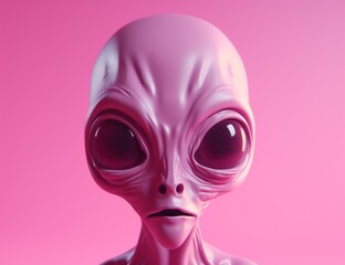 Fototapeta na wymiar beautiful pink face person art illustration portrait alien fantasy fiction science. Generative AI.