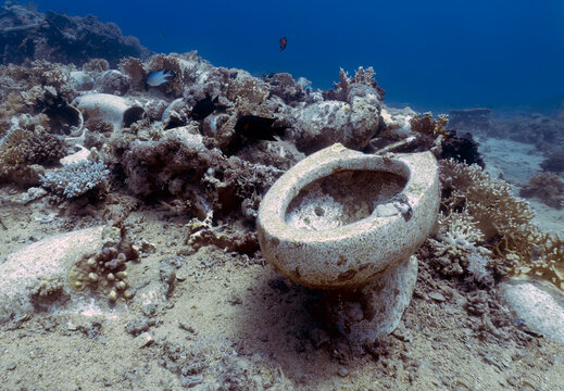 Cargo from the wreck of the Yolanda at the tip of the Sinai Peninsula in Egypt