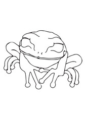 hand drawn illustration of a frog