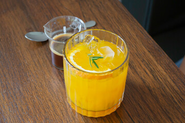 Iced americano black coffee fresh drink