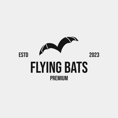 Creative flying bats logo design concept illustration idea