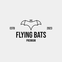 Creative flying bats logo design concept illustration idea