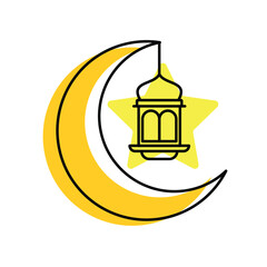 ramadan lantern simple flat icon, islamic lantern icon
