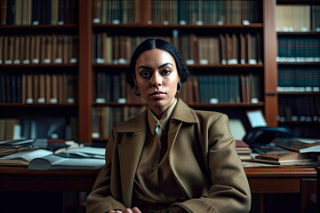 proficient female translator, woman in profession, Generative AI