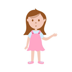 A Brown Hair Girl Showing Hand