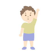 A Boy Raising Hand