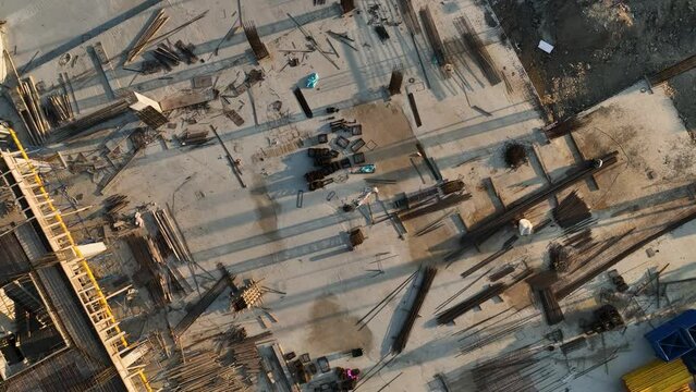 Above: Cinematic Drone Films Construction Site, Ideal as Background or Live Wallpaper