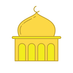 ramadan simple flat line icon, mosque flat line icon, islamic icon