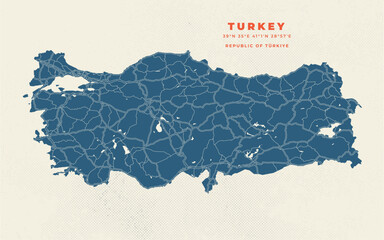 Turkey map vector poster flyer