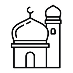 ramadan simple flat line icon, mosque flat line icon, islamic icon