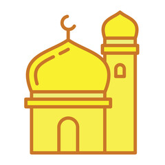 ramadan simple flat line icon, mosque flat line icon, islamic icon