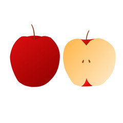 red apple isolated on white background