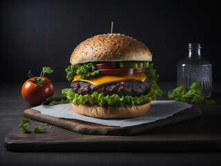 Burger Delights: A Tempting Feast - Delicias de Hamburguesas: Un Festín Tentador (generated with AI)