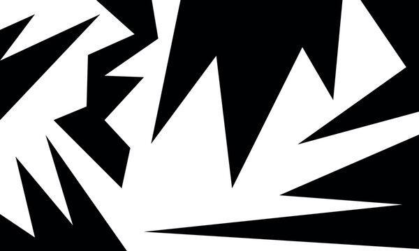 Abstract black and white background, wallpaper or banner Anime style with spikes and zigzag line pattern Eps 10