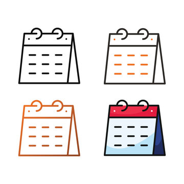 Calendar icon design in four variation color