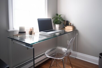 clear and uncluttered desk, perfect for getting work done, created with generative ai