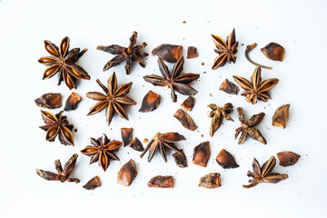 Dried star anise spice.