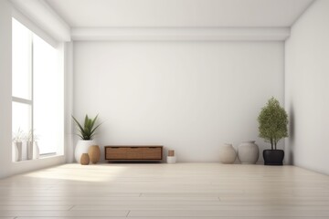 a minimalist room, devoid of clutter and distraction, with minimalistic design elements, created with generative ai