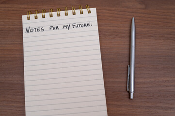 Lined notepad, blank page, text 