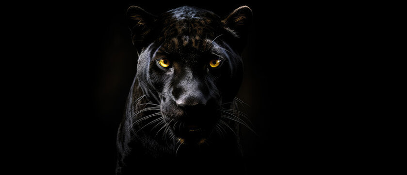 Black Panther portrait on black background