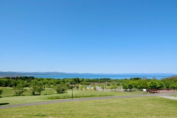 八雲PAから見た噴火湾の景色　2023年5月撮影