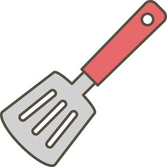 フライ返しのシンプルなカラーイラスト