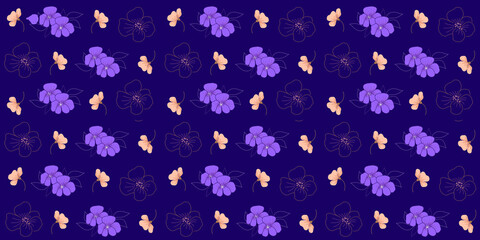 Floral seamless background for textile, fabric, covers, wallpapers, print, gift wrapping, home decor. Illustration.
