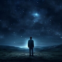 Immerse yourself in the mesmerizing allure of solitude as you gaze upon our iconic moonlit night captured in this awe-inspiring image. This striking composition features a lone sentinel standing watch