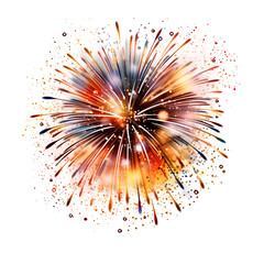 Naklejka premium Colorful fireworks light up isolated on transparent background
