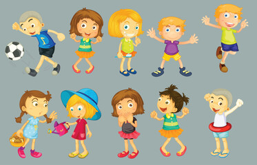 Boy doing activities designs collection by the greatest graphics