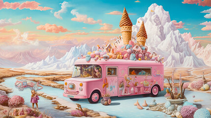 Voyage au pays des glaces - Paysage pour les enfants - Générative IA