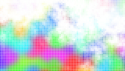 Abstract spectrum colorful bottom mosaic with white copy space.