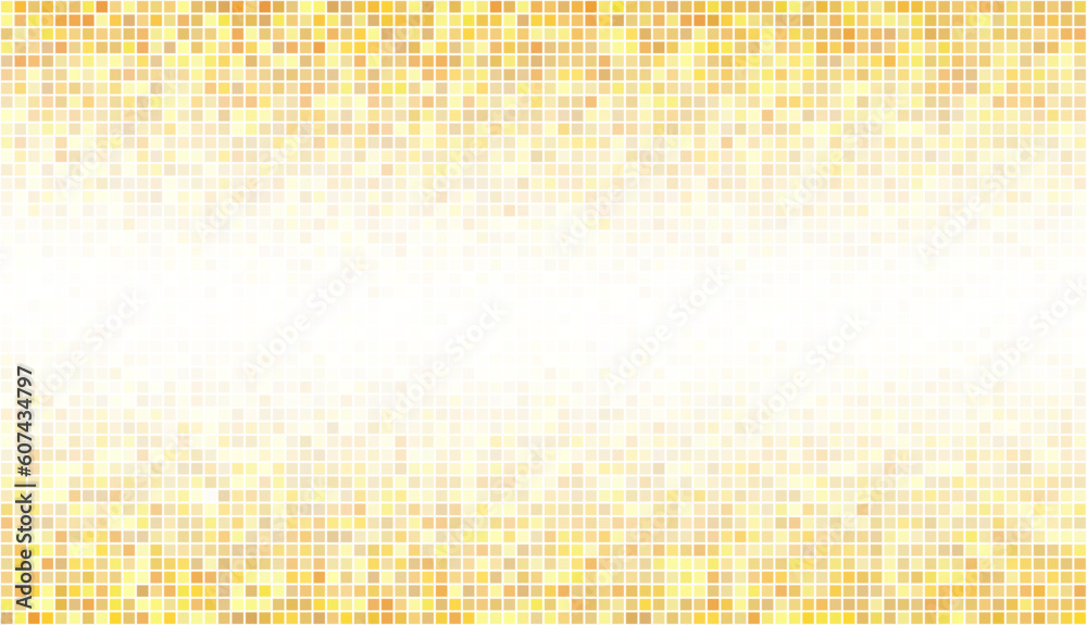 Poster abstract gold bottom mosaic with white copy space.